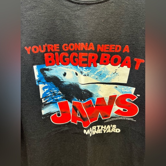 Jaws - Martha Vineyard, Graphic Black T-Shirt- Size: XLarge - Picture 2 of 4